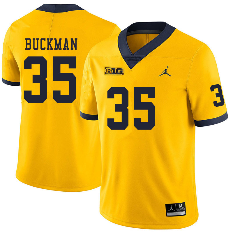 Men #35 Luke Buckman Michigan Wolverines College Football Jerseys Sale-Yellow